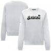 San Jose Sharks Levelwear Women's Yvette Big Script Tri-Blend Sweatshirt - White - Front View