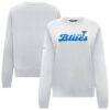 St. Louis Blues Levelwear Women's Yvette Big Script Tri-Blend Sweatshirt - White - Front View