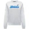 St. Louis Blues Levelwear Women's Yvette Big Script Tri-Blend Sweatshirt - White - Side View