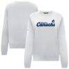 Vancouver Canucks Levelwear Women's Yvette Big Script Tri-Blend Sweatshirt - White - Front View