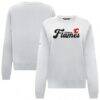 Calgary Flames Levelwear Women's Yvette Big Script Tri-Blend Sweatshirt - White - Front View