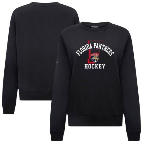 Florida Panthers Levelwear Women's Yvette Limelight Big Letter Sweatshirt - Black - Front View