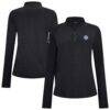 Winnipeg Jets Levelwear Women's Spike Raglan Quarter-Zip Top - Black - Front View