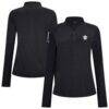 Toronto Maple Leafs Levelwear Women's Spike Raglan Quarter-Zip Top - Black - Front View
