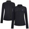 Vancouver Canucks Levelwear Women's Spike Raglan Quarter-Zip Top - Black - Front View