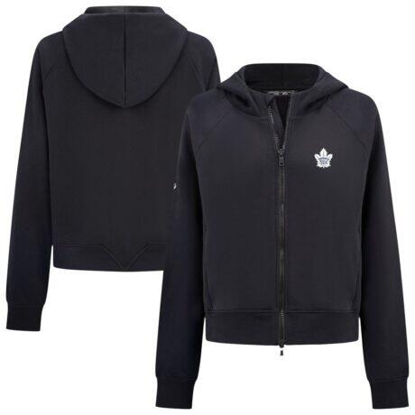 Toronto Maple Leafs Levelwear Women's Judd Raglan Full-Zip Hoodie - Black - Front View