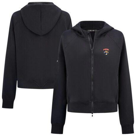 Florida Panthers Levelwear Women's Judd Raglan Full-Zip Hoodie - Black - Front View
