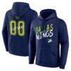 Dallas Wings Big & Tall Hustle Personalized Name & Number Hoodie - Navy - Front View