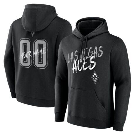 Las Vegas Aces Big & Tall Hustle Personalized Name & Number Hoodie - Black - Front View