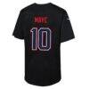 Drake Maye New England Patriots Nike Youth Super Bowl LX Patch Carbon Fashion Game Jersey - Black - Detail View