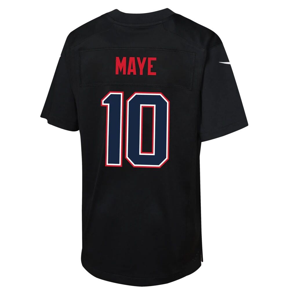 Drake Maye New England Patriots Nike Youth Super Bowl LX Patch Carbon Fashion Game Jersey