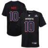 Drake Maye New England Patriots Nike Youth Super Bowl LX Patch Carbon Fashion Game Jersey - Black - Front View