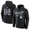 Brooklyn Nets Big & Tall Hustle Personalized Name & Number Hoodie - Black - Front View