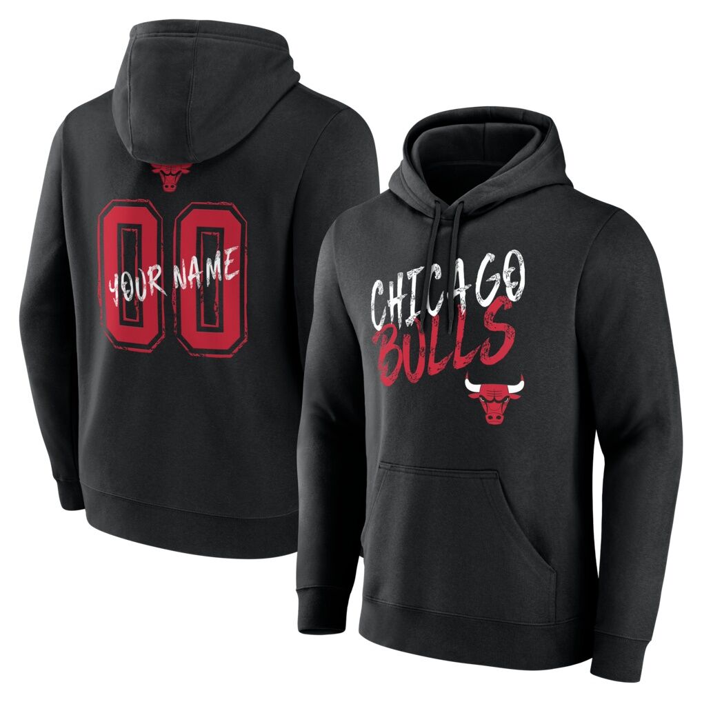 Chicago Bulls Big & Tall Hustle Personalized Name & Number Hoodie
