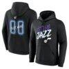 Utah Jazz Big & Tall Hustle Personalized Name & Number Hoodie - Black - Front View