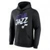 Utah Jazz Big & Tall Hustle Personalized Name & Number Hoodie - Black - Side View