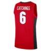 Kanon Catchings Georgia Bulldogs Nike NIL Men's Basketball Replica Jersey - Red - Detail View