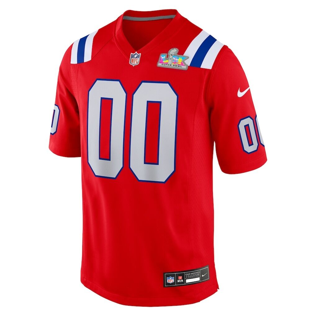 New England Patriots Nike Super Bowl LX Patch Custom Game Jersey