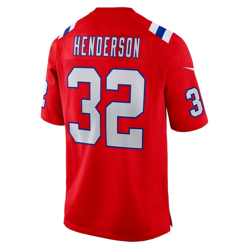 TreVeyon Henderson New England Patriots Nike Alternate Game Player Jersey