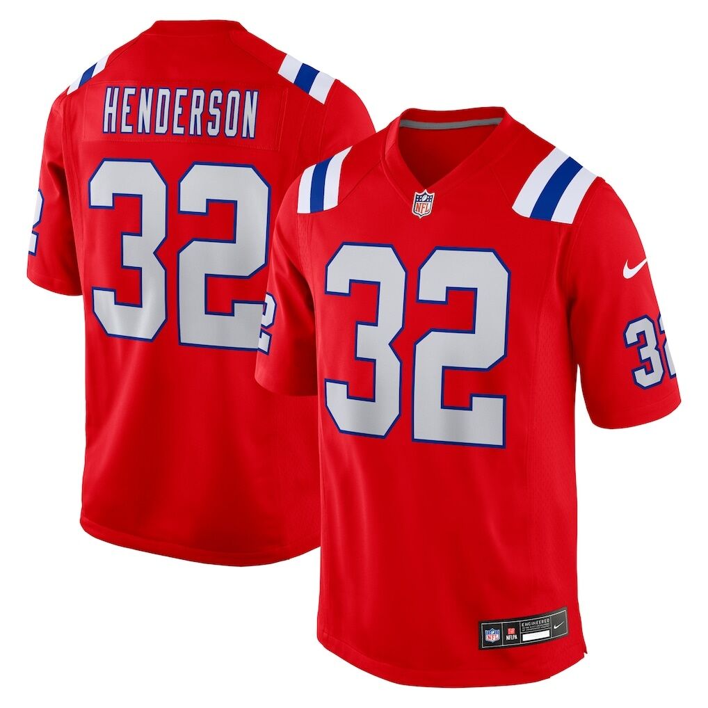 TreVeyon Henderson New England Patriots Nike Alternate Game Player Jersey