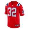TreVeyon Henderson New England Patriots Nike Alternate Game Player Jersey - Red - Side View