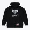 Chicago Bulls Mitchell & Ness Chrome Hoodie - Black - Front View