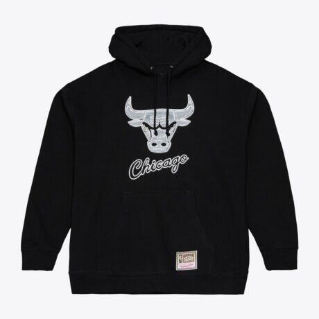 Chicago Bulls Mitchell & Ness Chrome Hoodie - Black - Front View