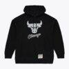 Chicago Bulls Mitchell & Ness Chrome Hoodie - Black - Side View