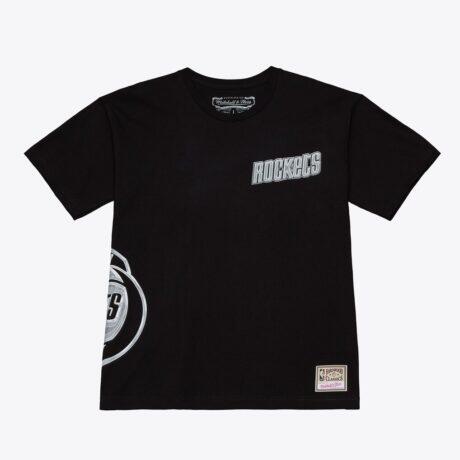 Houston Rockets Mitchell & Ness Chrome Heritage T-Shirt - Black - Front View