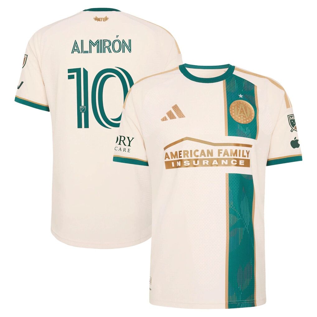 Miguel Almiron Atlanta United FC adidas 2026 Spirit of ’96 On-Field Authentic Patch Jersey – Tan