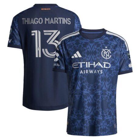 Thiago Martins New York City FC adidas 2026 The All Nations Kit On-Field Authentic Patch Jersey - Blue - Front View
