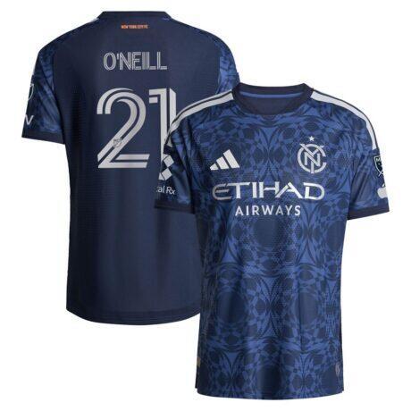 Aiden O'Neill New York City FC adidas 2026 The All Nations Kit On-Field Authentic Patch Jersey - Blue - Front View