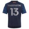 Thiago Martins New York City FC adidas Youth 2026 The All Nations Kit Replica Jersey - Blue - Detail View