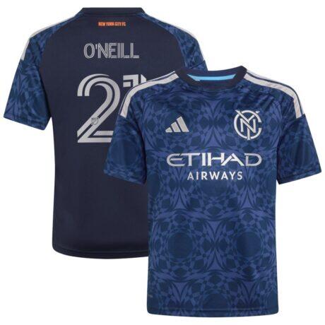 Aiden O'Neill New York City FC adidas Youth 2026 The All Nations Kit Replica Jersey - Blue - Front View