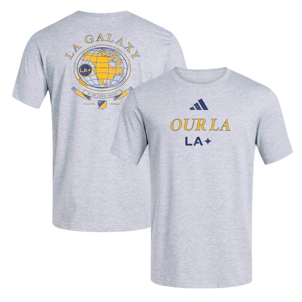 LA Galaxy adidas World Pitch T-Shirt - Heather Gray