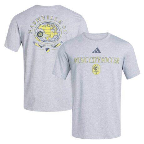 Nashville SC adidas World Pitch T-Shirt - Gray - Front View