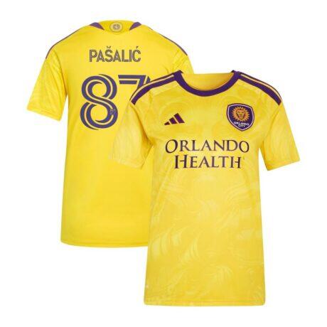 Marco Pašalić Orlando City SC adidas Women's 2026 Sunken Treasure Kit Replica Jersey - Gold - Front View