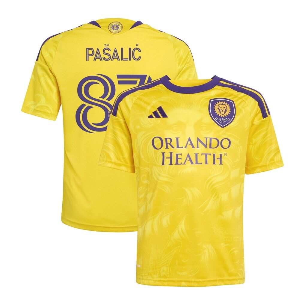 Marco Pašalić Orlando City SC adidas Youth 2026 Sunken Treasure Kit Replica Jersey