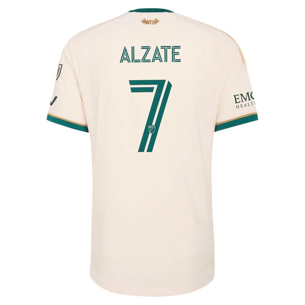 Steven Alzate Atlanta United FC adidas 2026 Spirit of ’96 On-Field Authentic Patch Jersey – Tan