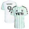 Brandon Vazquez Austin FC adidas 2026 The Rooted Kit On-Field Authentic Patch Jersey - White - Front View