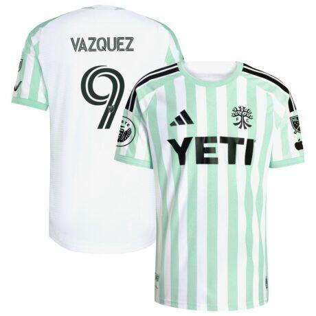 Brandon Vazquez Austin FC adidas 2026 The Rooted Kit On-Field Authentic Patch Jersey - White - Front View