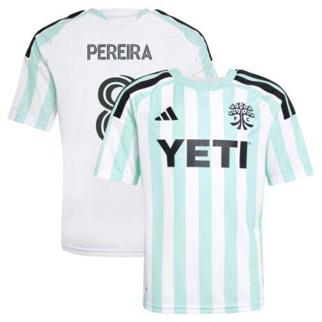 Daniel Pereira Austin FC adidas Youth 2026 The Rooted Kit Replica Jersey - White - Front View