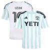 Myrto Uzuni Austin FC adidas Youth 2026 The Rooted Kit Replica Jersey - White - Front View