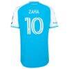 Wilfried Zaha Charlotte FC adidas 2026 Carolina Kit: Crowns Up On-Field Authentic Patch Jersey - Blue - Detail View