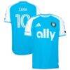 Wilfried Zaha Charlotte FC adidas 2026 Carolina Kit: Crowns Up On-Field Authentic Patch Jersey - Blue - Front View