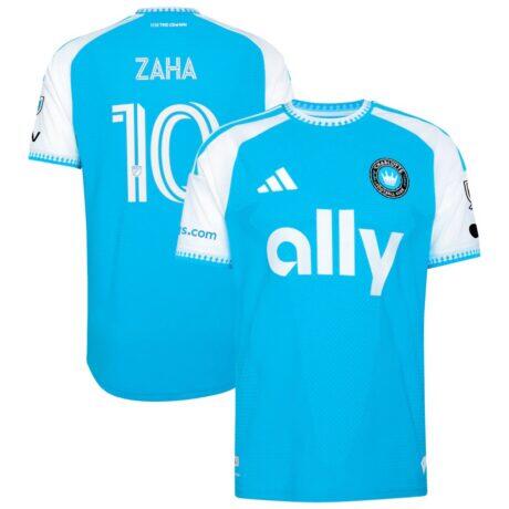 Wilfried Zaha Charlotte FC adidas 2026 Carolina Kit: Crowns Up On-Field Authentic Patch Jersey - Blue - Front View