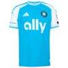 Wilfried Zaha Charlotte FC adidas 2026 Carolina Kit: Crowns Up On-Field Authentic Patch Jersey - Blue - Side View