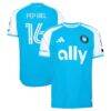 Pep Biel Charlotte FC adidas 2026 Carolina Kit: Crowns Up On-Field Authentic Patch Jersey - Blue - Front View