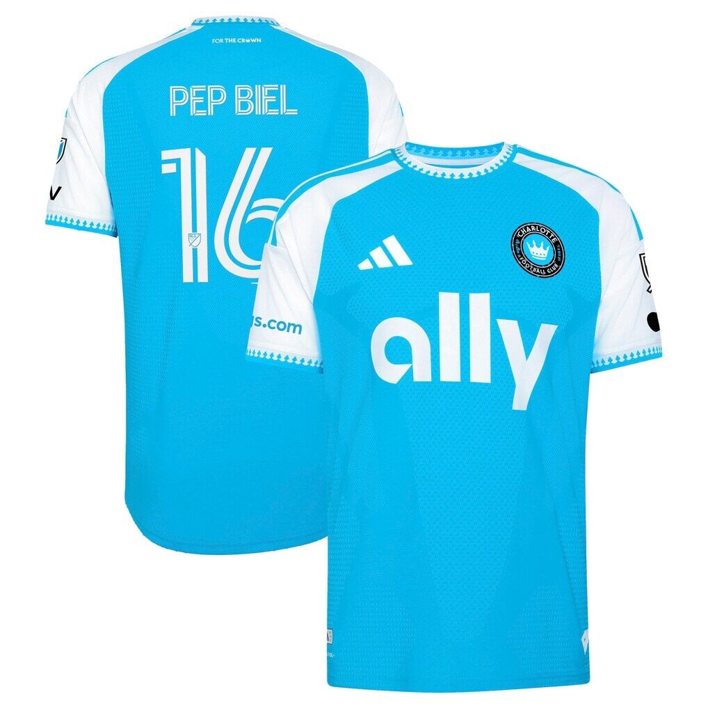 Pep Biel Charlotte FC adidas 2026 Carolina Kit: Crowns Up On-Field Authentic Patch Jersey