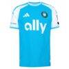 Pep Biel Charlotte FC adidas 2026 Carolina Kit: Crowns Up On-Field Authentic Patch Jersey - Blue - Side View